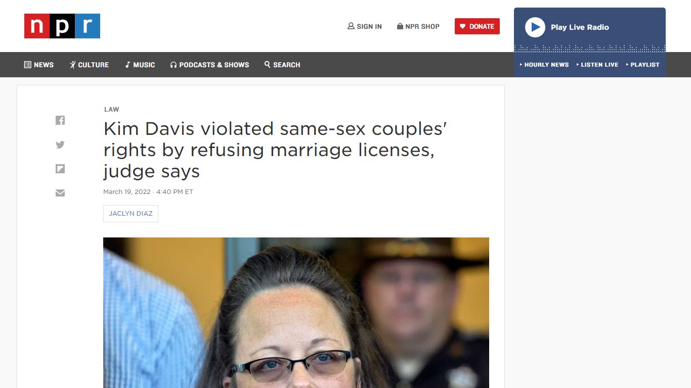 Judge: Kim Davis violated gay couples' rights by refusing marriage ...