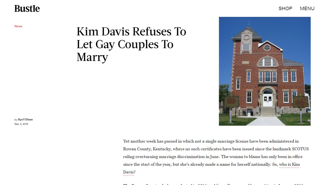 Who Is Kim Davis, The Kentucky Clerk Who's Refusing To Issue Marriage ...